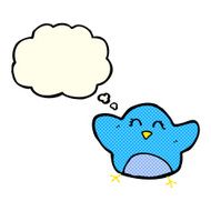 cartoon bird with thought bubble N145