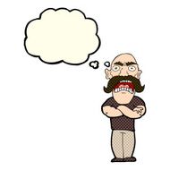 cartoon angry man with thought bubble N51