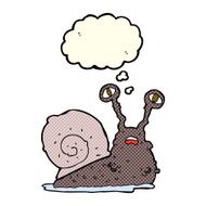 cartoon gross snail with thought bubble N3