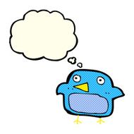 cartoon bluebird with thought bubble N5