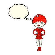 cartoon pretty vampire girl with thought bubble N16