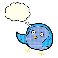 cartoon bird with thought bubble N149