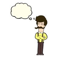 cartoon man with mustache thought bubble N44