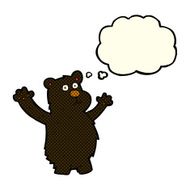 cartoon funny black bear with thought bubble N6
