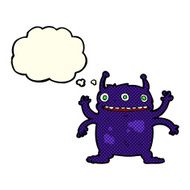 cartoon alien monster with thought bubble N5