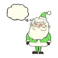 cartoon santa claus with thought bubble N103