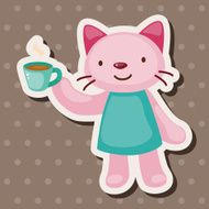 animal having afternoon tea theme elements N36