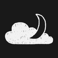 moon and cloud doodle drawing N10