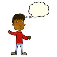 cartoon curious man with thought bubble N37