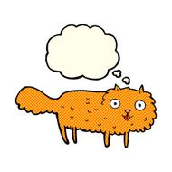 cartoon furry cat with thought bubble N5