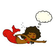 cartoon mermaid with thought bubble N37