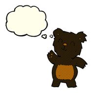 cartoon black bear with thought bubble N35