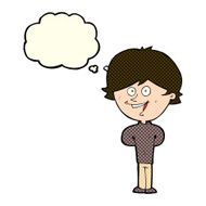 cartoon happy boy with thought bubble N121