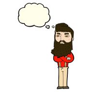 cartoon serious man with beard thought bubble N11
