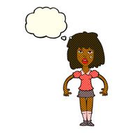 cartoon girl fight with thought bubble N6