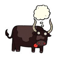 cartoon bull with thought bubble N13