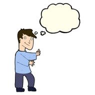 cartoon happy man with thought bubble N248