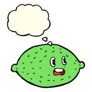 cartoon lime with thought bubble N3