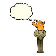 cartoon man with fox head thought bubble N3
