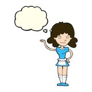cartoon maid with thought bubble N21