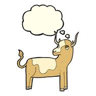 cartoon cow with thought bubble N21