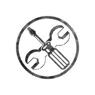 Repair icon with wrench and screwdriver vector symbol