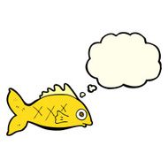 cartoon fish with thought bubble N47