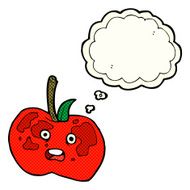 cartoon apple with thought bubble N20