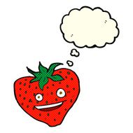 cartoon strawberry with thought bubble N16
