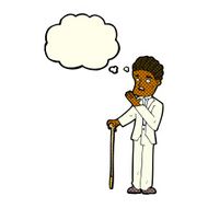 cartoon shocked gentleman with thought bubble N6