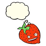 cartoon strawberry with thought bubble N17