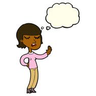 cartoon woman ignoring with thought bubble N16