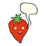 cartoon strawberry with thought bubble N18