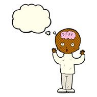 cartoon genius with thought bubble N5