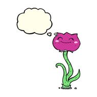 cartoon flower with thought bubble N21