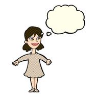 cartoon woman with open arms thought bubble N55