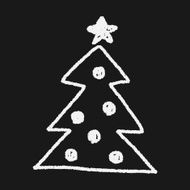 Christmas tree doodle drawing N23