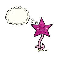 cartoon star flower with thought bubble N5