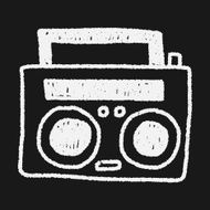 radio player doodle drawing N6