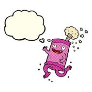 cartoon crazy soda can with thought bubble N5