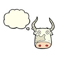 cartoon cow with thought bubble N22
