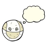 cartoon ball with thought bubble N3