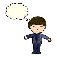 cartoon annoyed man with thought bubble N45