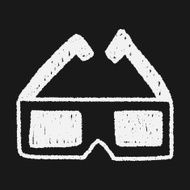 3D glassess doodle drawing N6