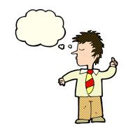 cartoon man making his point with thought bubble N6