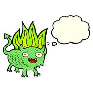 cartoon little demon with thought bubble N16