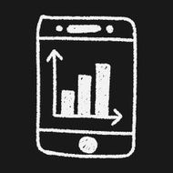 bussiness chart in cell phone doodle drawing N15