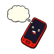 cartoon mobile phone with thought bubble N3