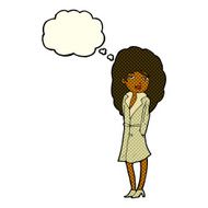 cartoon female spy with thought bubble N18