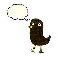 funny cartoon bird with thought bubble N71